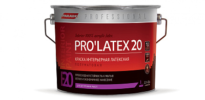 Краска латексная Parade PRO'LATEX Е20 полуматовая база А 2,7л