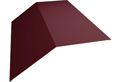 Конек плоский 190х190х0,45мм 2,5м Красное вино RAL3005