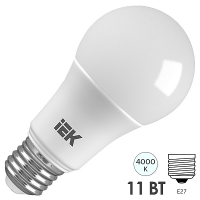 Лампа светодиодная ИЭК ECO A60 шар 11Вт 230В 4000К E27