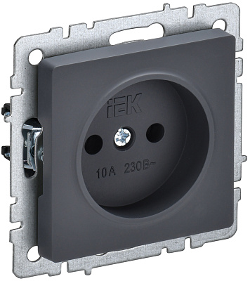 Brite графит Розетка СП 1м 10А IEK