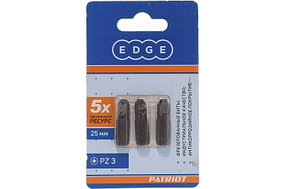 Бита EDGE by PATRIOT PZ3 длина 25 мм, 3 шт в блистере 
