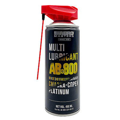 Смазка спрей универсальная ABRO MASTERS Platinum Multi Lubricant с насадкой 450мл